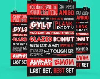 YOU GET To (JS) Quotes Collage Motivational Quotes Remix Poster or Canvas Workout Gym Decor, Home Bike Decor, instructor sayings, motivation