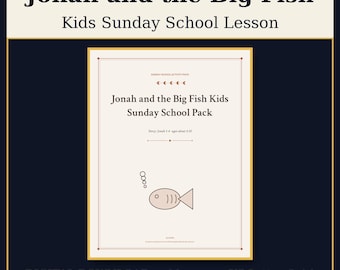 Jonah and the Whale Sunday School Lesson for Kids, Bible Activity Sheets & Coloring Pages