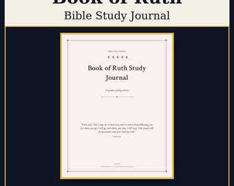 Book of Ruth Bible Study Printable, Women's Bible Study Journal, Old Testament Small Group Study