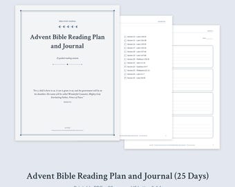 Advent Bible Reading Plan Printable, 25 Day Christmas Devotional Journal, Advent Bible Study PDF for Women & Men