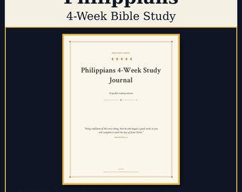 Philippians Bible Study Printable, 4 Week Small Group Study Journal on Joy, Guided Scripture Study
