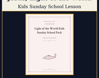 Jesus Light of the World Sunday School Lesson for Kids, Advent Bible Activity Sheets, John 1
