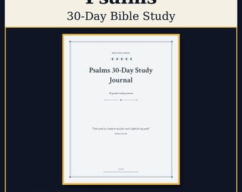 Psalms Bible Study Printable, 30 Day Psalm Journal for Quiet Time, Guided Scripture Study