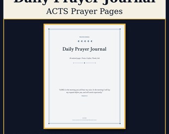 Prayer Journal Printable, Daily ACTS Prayer Pages, Undated Christian Prayer Journal
