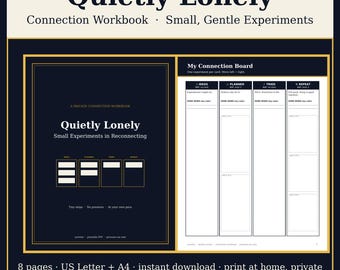 Loneliness Workbook Printable, Quietly Lonely Connection Journal, Make Friends as an Adult, Reconnect Planner PDF