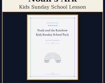 Noah's Ark Sunday School Lesson for Kids, Rainbow Promise Bible Activity Sheets & Coloring