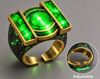 Replica ispirata all'anello luminoso di Lanterna Verde di Hal Jordan