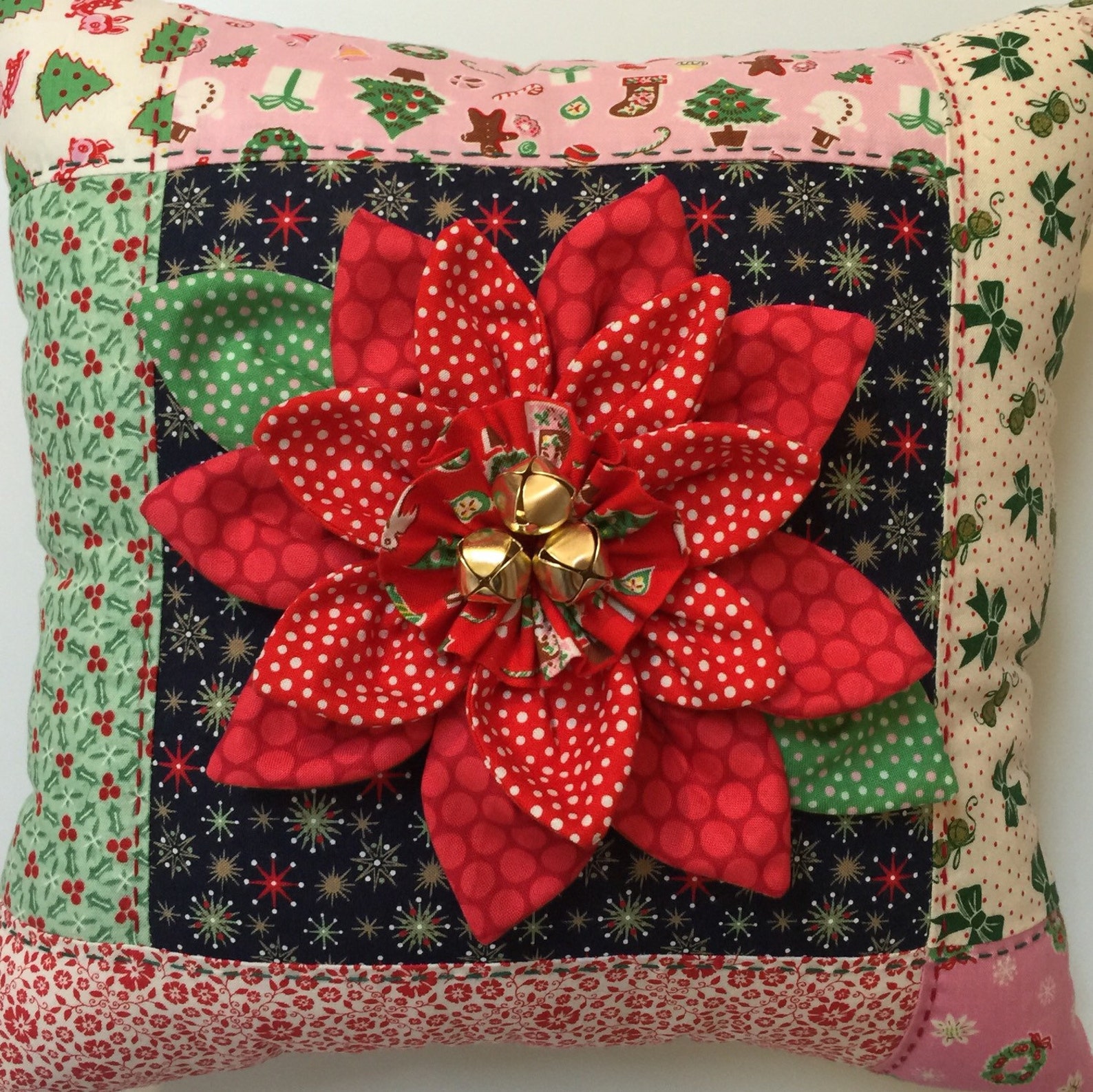 Embroidered Flower Pillow PDF Pattern Etsy