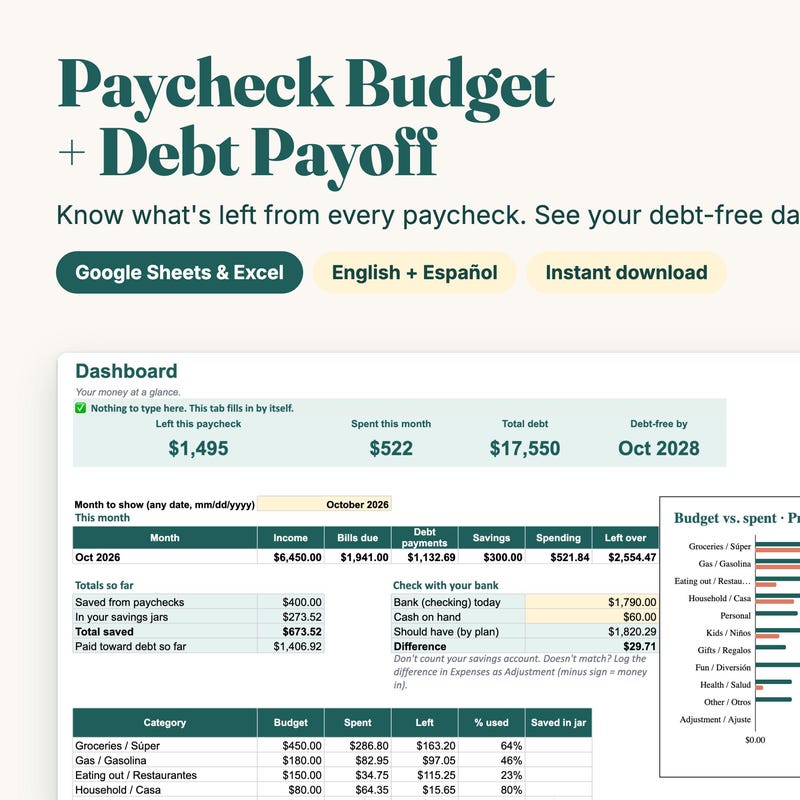 Bilingual Budget Tracker - Etsy