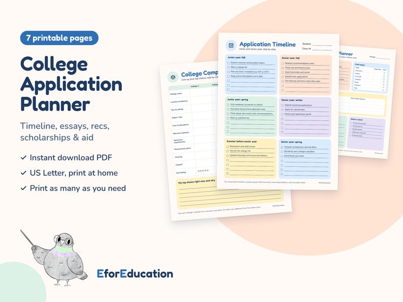 College Application Planner | Application Timeline, College Comparison ...