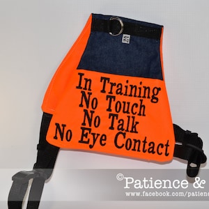 Vest (very adjustable), In Training No Touch No Talk No Eye Contact, Light weight sd style vest, dog vest, personalized, custom