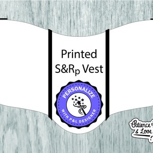 Printed SNR-p Vest, Full color, DecoLeather, Personalize with our Design Builder Tool
