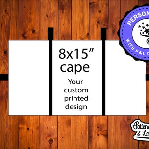 Printed Cape, Full color, DecoLeather, Personalize with our Design Builder Tool 15 x 8 inches