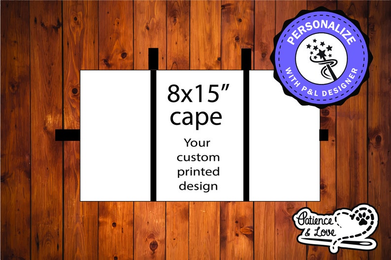 Printed Cape, Full color, DecoLeather, Personalize with our Design Builder Tool 15 x 8 inches