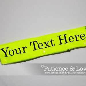 Leash Sleeve or collar wrap, Your text here, customizable, custom embroidered leash wrap, you personalize, pocket inside