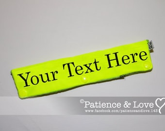 Leash Sleeve or collar wrap, Your text here, customizable, custom embroidered leash wrap, you personalize, pocket inside