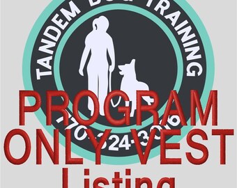 Program Vest, ONLY For Tandem Dog Training
