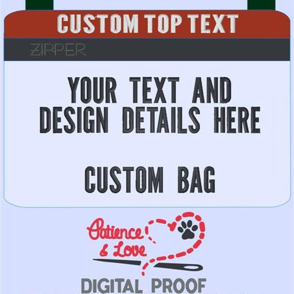 1 Zippered Pouch, custom text, clip on, marine vinyl exterior bag