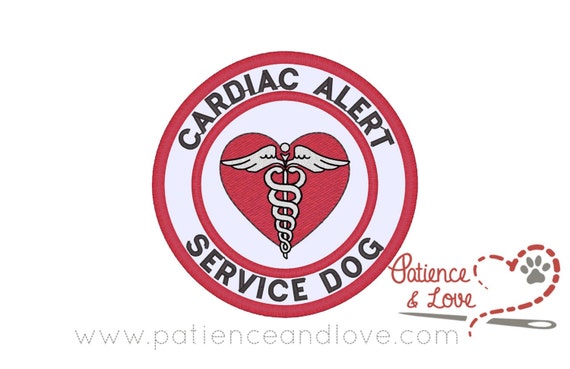 1 Patch Sew-on 3 Inch Round Cardiac Alert Service Dog - Etsy