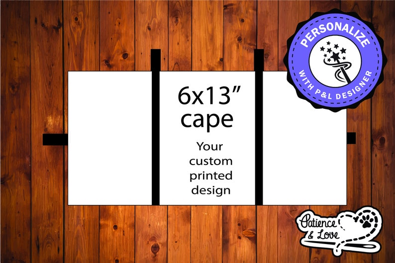 Printed Cape, Full color, DecoLeather, Personalize with our Design Builder Tool 13 x 6 inches