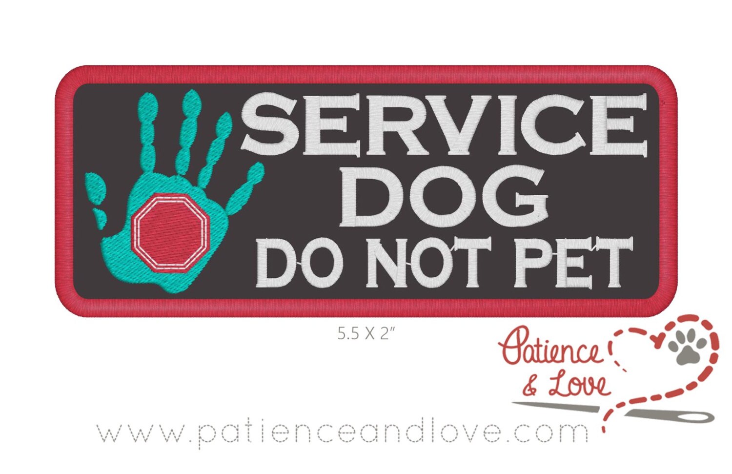 1 Patch 5.5 x 2 inches Service Dog Do Not Pet hand with Etsy