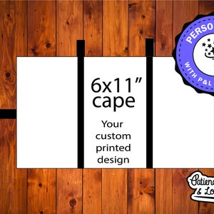 Printed Cape, Full color, DecoLeather, Personalize with our Design Builder Tool 11 x 6  inches