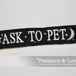 1 ASK To PET + The moon and stars, Leash Sleeve, Snap-On