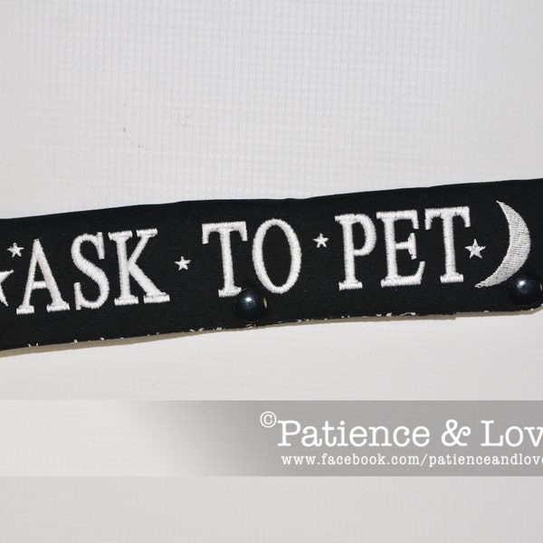 1 ASK To PET + The moon and stars, Leash Sleeve, Snap-On