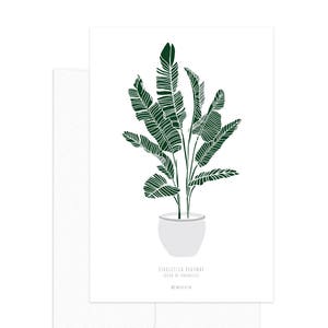 Modern house plant print, botanical postcard