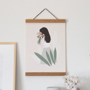 Woman with flowers poster, woman with flowers art, plant lady poster image 2
