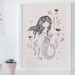 Jana Bieler reviewed Mermaid Poster, Nursery Poster, Mermaid with Flowers Art Print,  - a1