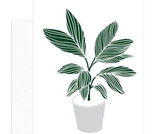 Nature Postcard, Houseplant, Housewarming Card, Living Room Decor, Wall Art Print, Plant Illustration, Botanic Decor