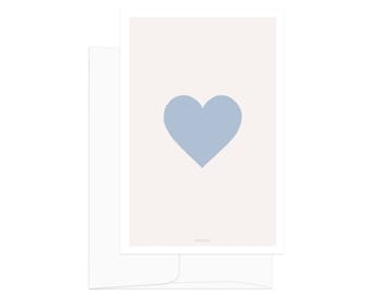 Autumn collection - Blue Heart Card - Love Print
