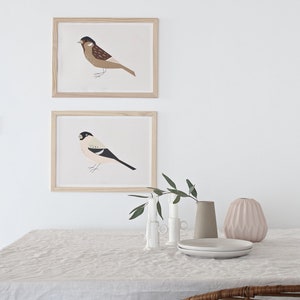 Bird Wall Art, Bird Artwork, Sparrow Print, Bird Lover Gift, Bird Poster, Nature Print, Gifts for Gardeners, Minimalist Birds Print image 2