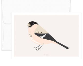 Bird Lover Gift, Nature Card, Greeting Cards, Bird Print Postcards, Illustration Postcard, Wedding Card, Woodland Postcard, Nature postcard