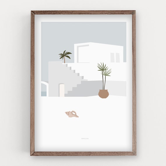 Beach House 2 Art Print Wall Decor Modern Design Boho - Etsy