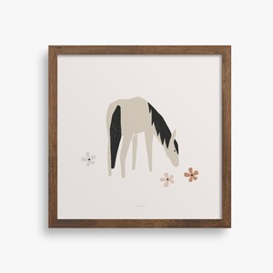 Horse print wall art, modern horse print, minimalist horse print image 2