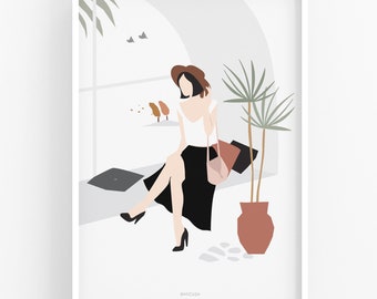 Modern women print art, inspirational women wall art print