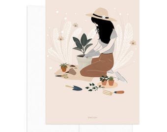 Crazy plant lady card, plant lady print