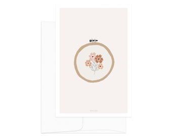 Embroidery Card, Drawing Card, Birthday Card