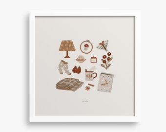 Cottagecore - Elements - Art Print - Fall Design - Cottage core