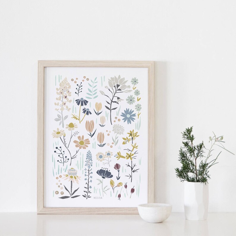 Botanical Print Set of 2 Floral Print Set of 2 Etsy
