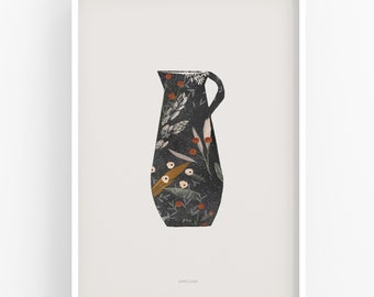 Vase art print - Dark Blue, wall decor, modern design, vase design, art print