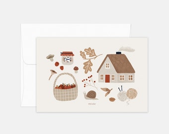 Cottagecore collection - Cozy Hose postcard - Farm life card