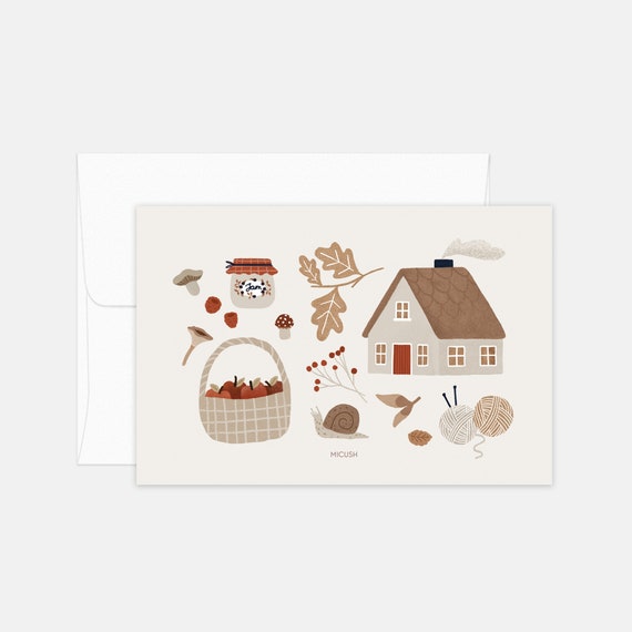 Cottagecore collection - Cozy Hose postcard - Farm life card