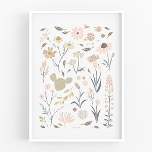 Botanical Poster, Office Boho Print, Floral Print Decor, Spring Flowers ...