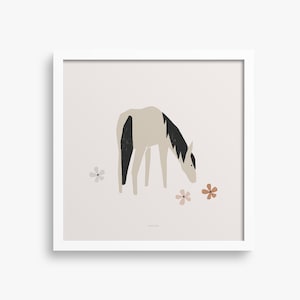 Horse print wall art, modern horse print, minimalist horse print image 1