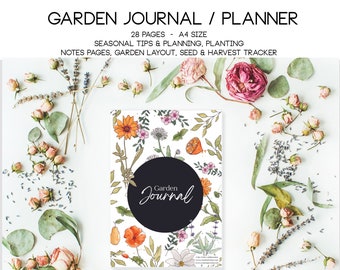 Garden Planner Journal Diary Seasonal A4 Planting Planning Layout Seed Harvest Tracker Notes Gardening