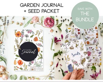 Garden Planner Journal Diary + Seed Envelope Seasonal A4 Planting Planning Layout Seed Harvest Tracker Notes Gardening