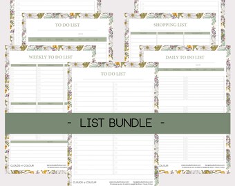 To Do List Pages, Daily To Do List, Grocery List, Shopping List, Printable To Do List, Productivity Planner, Checklist